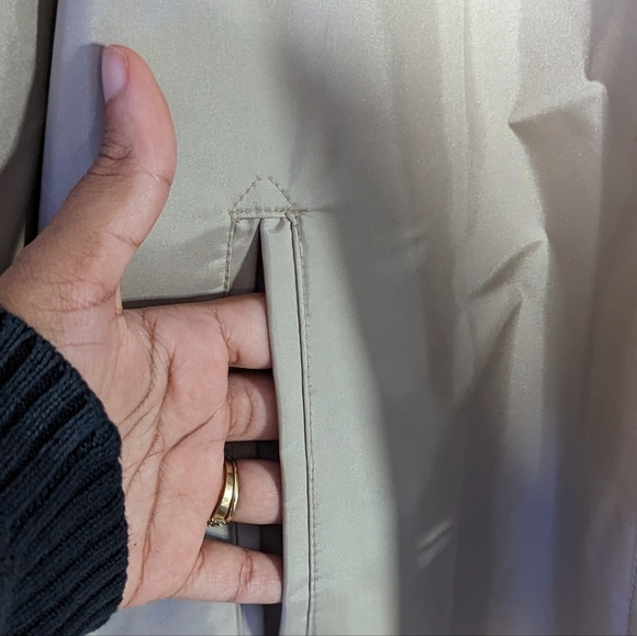 J.Gallery Long Tan Trench Coat with Belt - Picture 4 of 16